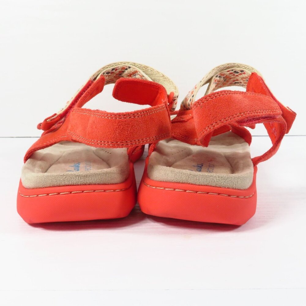 Clarks Collection Adjustable Suede Sandals Amanda Sprint Coral Pink Women's 10 W - Picture 9 of 12